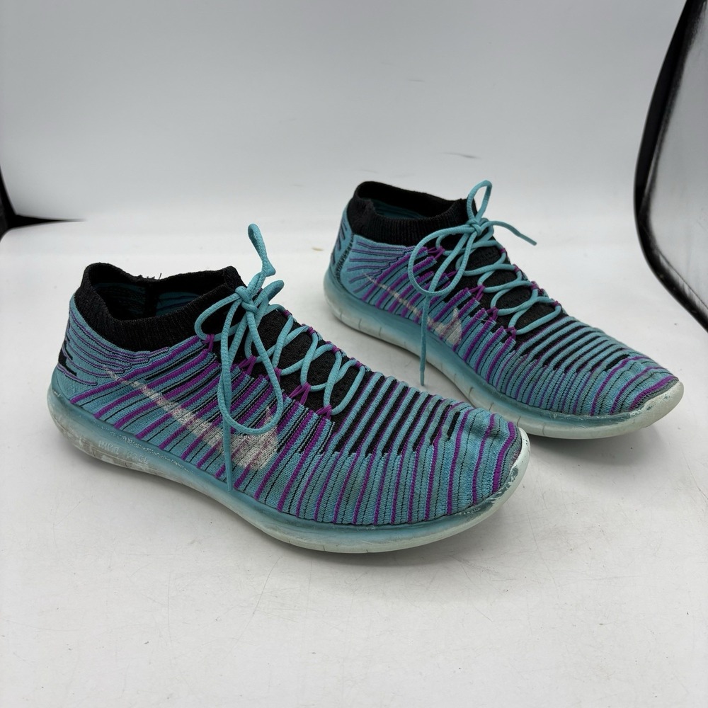 Nike Shoes Womens Size 7.5 Free RN Motion Flyknit 834585-401 Blue Run Sneakers